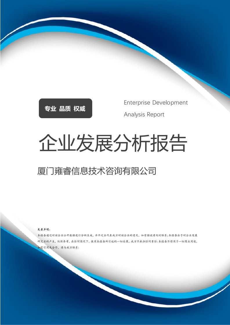 廈門雍睿信息技術咨詢公司 企業發展分析與信息技術咨詢服務探討